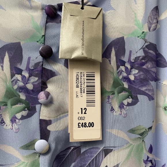 Roman lilac floral chiffon dress size uk 12 *new* - Picture 8 of 12